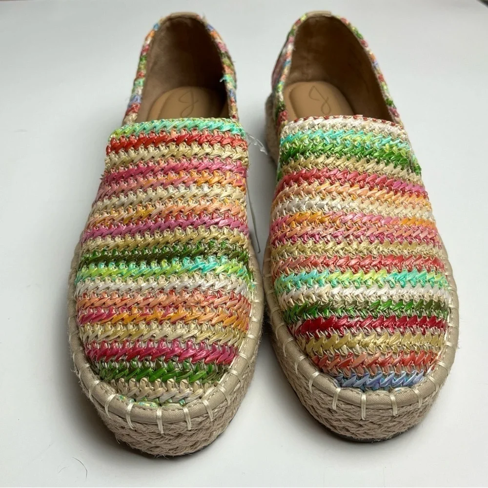 NWT Joie Cara multicored raffia espadrilles slip on flats, women's size 9 - Picture 5 of 5